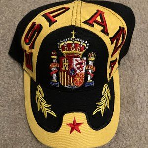 Spain Espana Adjustable Black Cap with Yellow & Red Embroidery